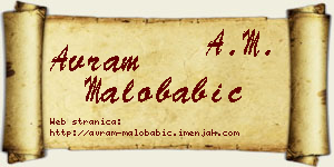 Avram Malobabić vizit kartica